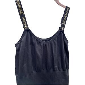Juicy Couture Tank Top Adjustable Fitted Black Intimates Strappy Compression MED